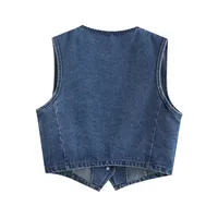 Women's Vest Sleeveless Blazers Washed Simple Style Solid Color main image 3