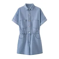 Women's Casual Daily Simple Style Solid Color Shorts Rompers main image 2