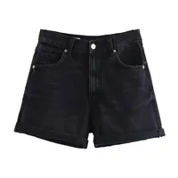 Women's Casual Daily Simple Style Solid Color Shorts Jeans sku image 7