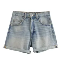 Women's Casual Daily Simple Style Solid Color Shorts Jeans sku image 12