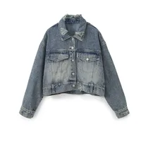 Casual Daily Women's Vintage Style Streetwear Color Block Denim Pants Sets Shorts Sets main image 2