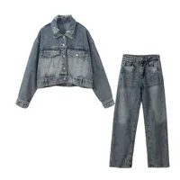 Casual Daily Women's Vintage Style Streetwear Color Block Denim Pants Sets Shorts Sets main image 6