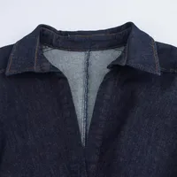 Women's Denim Dress Simple Style Shirt Collar Button Long Sleeve Solid Color Midi Dress Casual Holiday Daily main image 4