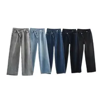 Women's Casual Daily Street Simple Style Solid Color Full Length Jeans main image 1
