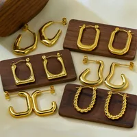 1 Set 1 Pair Elegant Irregular 304 Stainless Steel Earrings main image 1