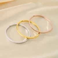 Simple Style Oval 304 Stainless Steel 18K Gold Plated Women's Bangle main image 4