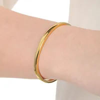 Simple Style Oval 304 Stainless Steel 18K Gold Plated Women's Bangle main image 6