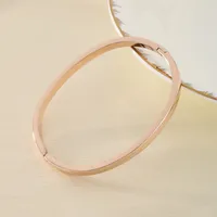 Simple Style Oval 304 Stainless Steel 18K Gold Plated Women's Bangle main image 10