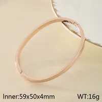 Simple Style Oval 304 Stainless Steel 18K Gold Plated Women's Bangle sku image 1