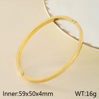 Simple Style Oval 304 Stainless Steel 18K Gold Plated Women's Bangle sku image 2