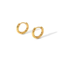 1 Pair Elegant Vacation Simple Style Geometric Irregular Polishing 304 Stainless Steel 18K Gold Plated Hoop Earrings main image 7