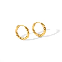 1 Pair Elegant Vacation Simple Style Geometric Irregular Polishing 304 Stainless Steel 18K Gold Plated Hoop Earrings main image 9