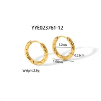 1 Pair Elegant Vacation Simple Style Geometric Irregular Polishing 304 Stainless Steel 18K Gold Plated Hoop Earrings main image 10