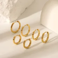1 Pair Elegant Vacation Simple Style Geometric Irregular Polishing 304 Stainless Steel 18K Gold Plated Hoop Earrings main image 1