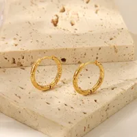 1 Pair Elegant Vacation Simple Style Geometric Irregular Polishing 304 Stainless Steel 18K Gold Plated Hoop Earrings main image 3