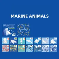 14 Pieces Per Book Animal Class Learning School Paper Cartoon Style Cute Handmade Stickers sku image 1