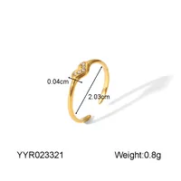 IG Style Marine Style Starfish Swirl Pattern Heart Shape 304 Stainless Steel Natural Stone Asymmetrical Natural Stone 18K Gold Plated Women's Open Rings sku image 3
