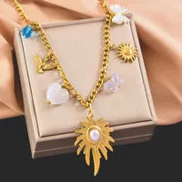 Retro Flower Bow Knot 304 Stainless Steel Women's Necklace main image 1