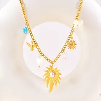 Retro Flower Bow Knot 304 Stainless Steel Women's Necklace main image 5