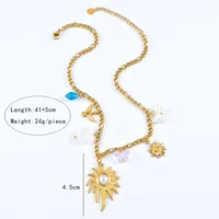 Retro Flower Bow Knot 304 Stainless Steel Women's Necklace main image 2