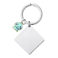 Vintage Style Classic Style Rainbow Jellyfish Customization Laser Engraving Metal Unisex Bag Pendant Keychain sku image 1