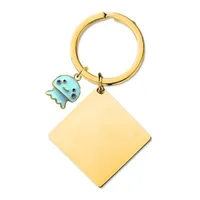 Vintage Style Classic Style Rainbow Jellyfish Customization Laser Engraving Metal Unisex Bag Pendant Keychain sku image 18