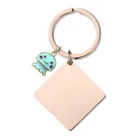 Vintage Style Classic Style Rainbow Jellyfish Customization Laser Engraving Metal Unisex Bag Pendant Keychain sku image 22