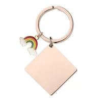 Vintage Style Classic Style Rainbow Jellyfish Customization Laser Engraving Metal Unisex Bag Pendant Keychain sku image 19
