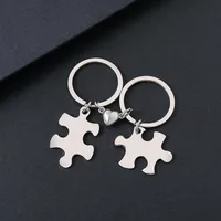 Basic Jigsaw Customization Laser Engraving 201 Stainless Steel Plating Unisex Bag Pendant Keychain sku image 1