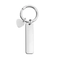 Basic Simple Style Customization Laser Engraving Long Strip 201 Stainless Steel Plating Unisex Bag Pendant Keychain sku image 1