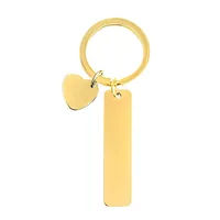 Basic Simple Style Customization Laser Engraving Long Strip 201 Stainless Steel Plating Unisex Bag Pendant Keychain main image 5