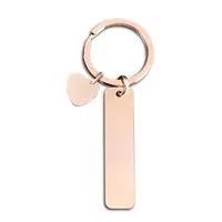 Basic Simple Style Customization Laser Engraving Long Strip 201 Stainless Steel Plating Unisex Bag Pendant Keychain main image 6