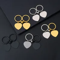 Modern Style Classic Style Customization Laser Engraving Heart Shape 201 Stainless Steel Plating Unisex Bag Pendant Keychain main image 1