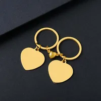 Modern Style Classic Style Customization Laser Engraving Heart Shape 201 Stainless Steel Plating Unisex Bag Pendant Keychain main image 7