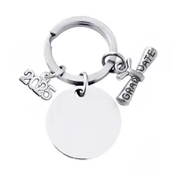 Basic Simple Style Round Letter Customization Laser Engraving 201 Stainless Steel Plating Unisex Bag Pendant Keychain main image 4