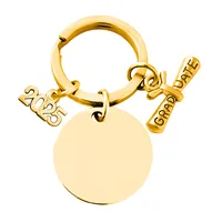 Basic Simple Style Round Letter Customization Laser Engraving 201 Stainless Steel Plating Unisex Bag Pendant Keychain main image 7