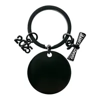 Basic Simple Style Round Letter Customization Laser Engraving 201 Stainless Steel Plating Unisex Bag Pendant Keychain main image 6