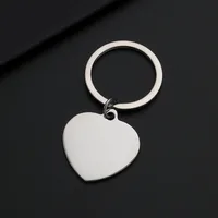 Basic Simple Style Customization Laser Engraving Heart Shape 201 Stainless Steel Plating Unisex Bag Pendant Keychain sku image 1