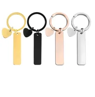 Basic Simple Style Customization Laser Engraving Long Strip 201 Stainless Steel Plating Unisex Bag Pendant Keychain main image 1