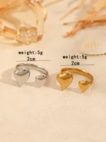 Casual Simple Style Heart Shape 304 Stainless Steel Women's Open Rings main image 2