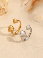 Casual Simple Style Heart Shape 304 Stainless Steel Women's Open Rings main image 3