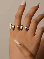 Casual Simple Style Heart Shape 304 Stainless Steel Women's Open Rings main image 1