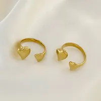 Casual Simple Style Heart Shape 304 Stainless Steel Women's Open Rings sku image 1