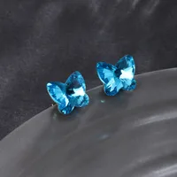 1 Pair Cute XUPING Simple Style Butterfly Plating Copper Artificial Crystal Platinum Plated Small Stud Earrings main image 1