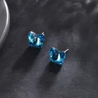1 Pair Cute XUPING Simple Style Butterfly Plating Copper Artificial Crystal Platinum Plated Small Stud Earrings main image 3