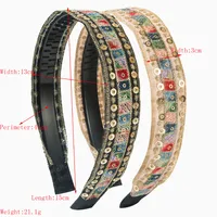 Women's Retro Geometric Color Block Cloth Embroidery Hair Band main image 2
