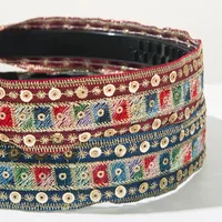Women's Retro Geometric Color Block Cloth Embroidery Hair Band main image 5
