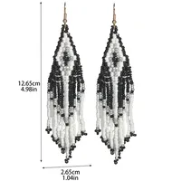 1 Pair Ethnic Style Bohemian Colorful Seed Bead Drop Earrings main image 2