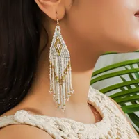 1 Pair Ethnic Style Bohemian Colorful Seed Bead Drop Earrings sku image 2