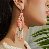 1 Pair Ethnic Style Bohemian Colorful Seed Bead Drop Earrings sku image 1